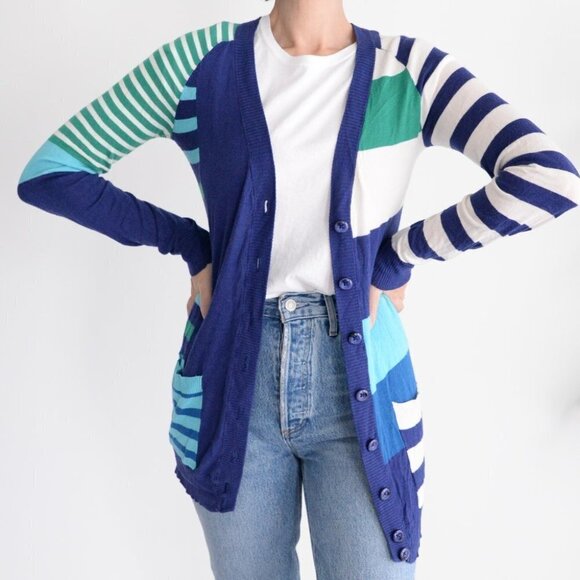 Marc by Marc Jacob Blue N-Neck Button Down Cardigan Size Small - Picture 2 of 12